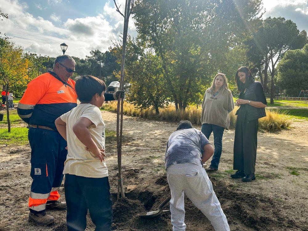 Imagen Escolares de 5º de Primaria plantan nuevos árboles en el Parque Cerro del Aire de Majadahonda para mejorar el medioambiente urbano