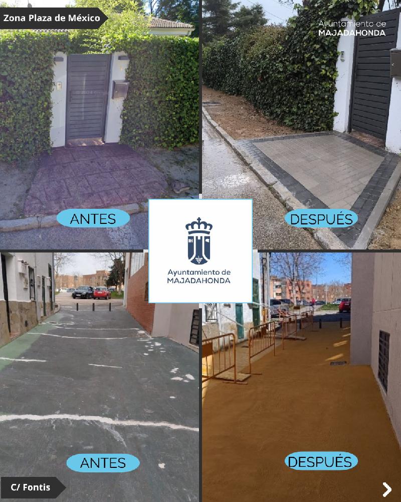 Imagen Nueva iluminación y accesos en la zona de la Plaza de México de Majadahonda